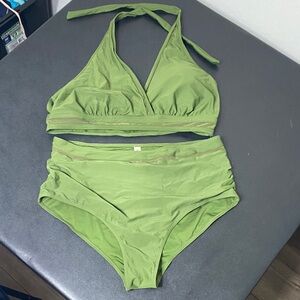 Women’s High Waisted Bikini Bathing Suit Swimsuit Two Piece Tummy Control Halter